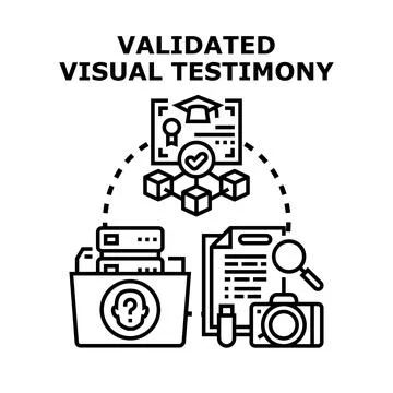 Validating visual testimony data with expert verification Stock Illustration
