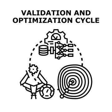 Validation and optimization cycle concept illustration Stock Illustration