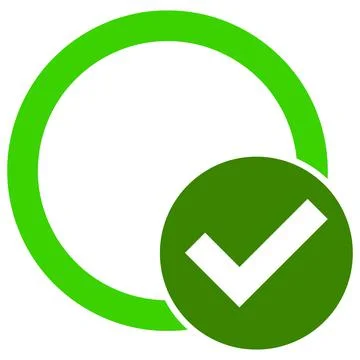 Validation Circle Vector Icon Flat Illustration Stock Illustration