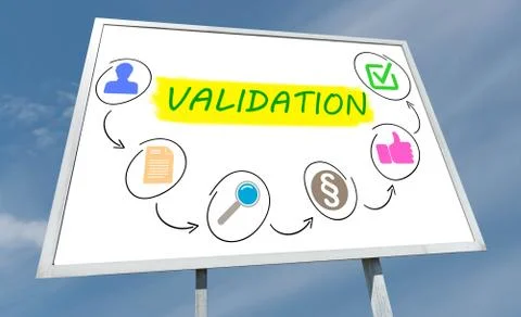 Validation concept on a billboard Stock Photos