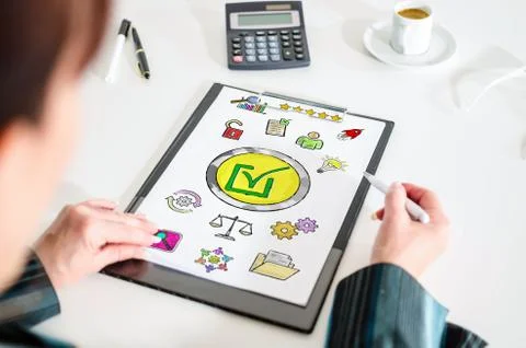 Validation concept on a clipboard Stock Photos
