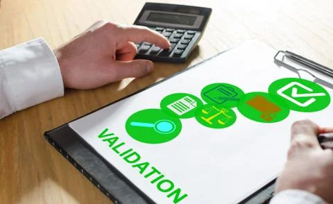 Validation concept on a clipboard Stock Photos