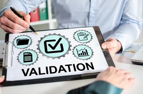 Validation concept on a clipboard Stock Photos