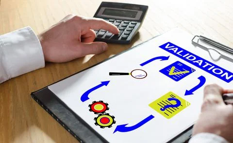 Validation concept on a clipboard Stock Photos