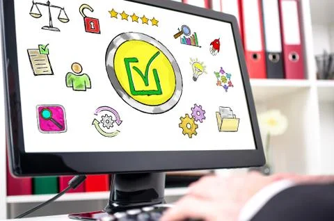 Validation concept on a computer screen Foto stock