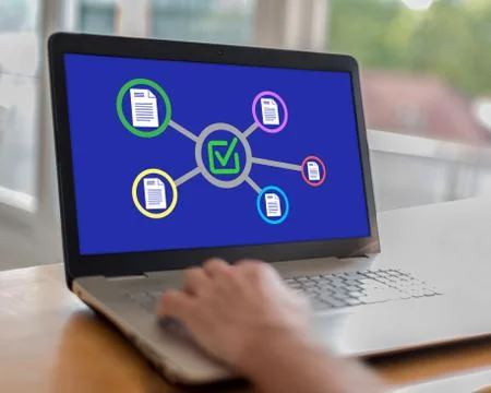 Validation concept on a laptop Stock Photos