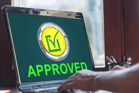 Validation concept on a laptop screen Stock Photos