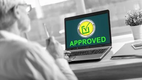 Validation concept on a laptop screen Foto stock