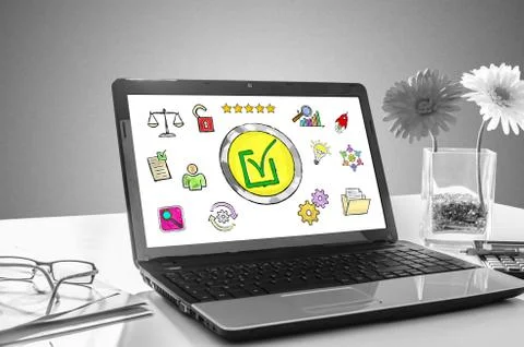 Validation concept on a laptop screen 库存照片