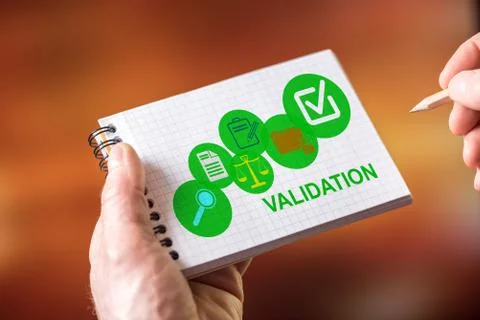 Validation concept on a notepad Stock Photos