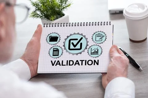 Validation concept on a notepad Foto stock