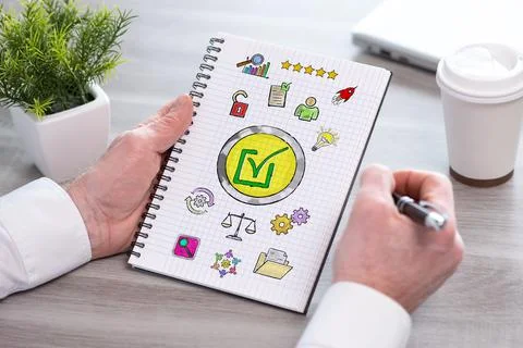 Validation concept on a notepad Stock Photos