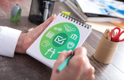 Validation concept on a notepad Foto stock