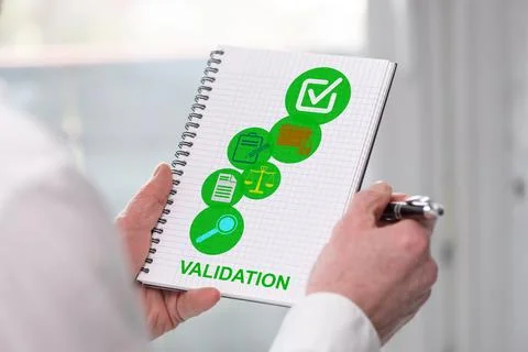 Validation concept on a notepad Stock Photos