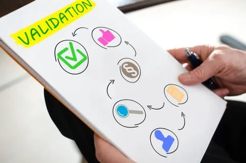 Validation concept on a paper Stock Photos