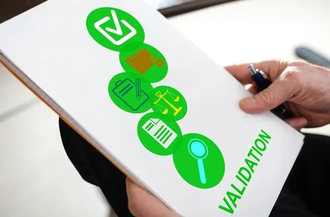 Validation concept on a paper Stock Photos