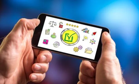 Validation concept on a smartphone Stock Photos