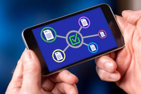 Validation concept on a smartphone Stock Photos