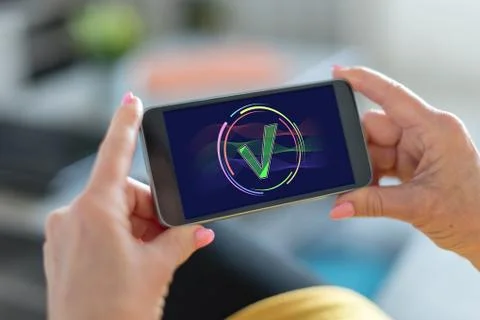Validation concept on a smartphone Stock Photos