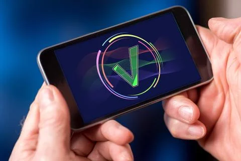 Validation concept on a smartphone Stock Photos
