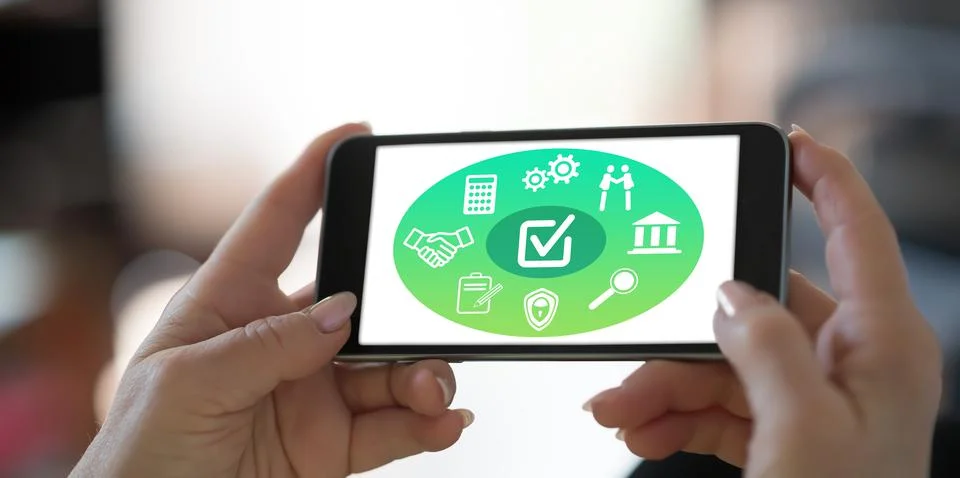 Validation concept on a smartphone Stock Photos