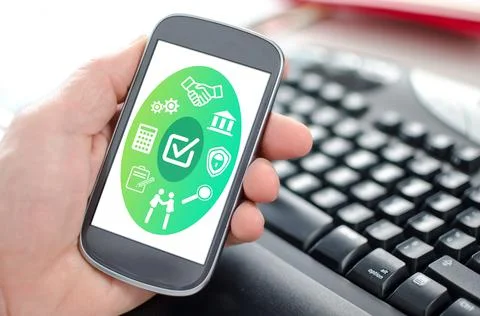 Validation concept on a smartphone Stock Photos