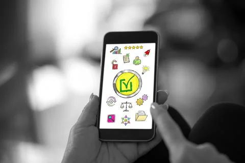 Validation concept on a smartphone Stock Photos