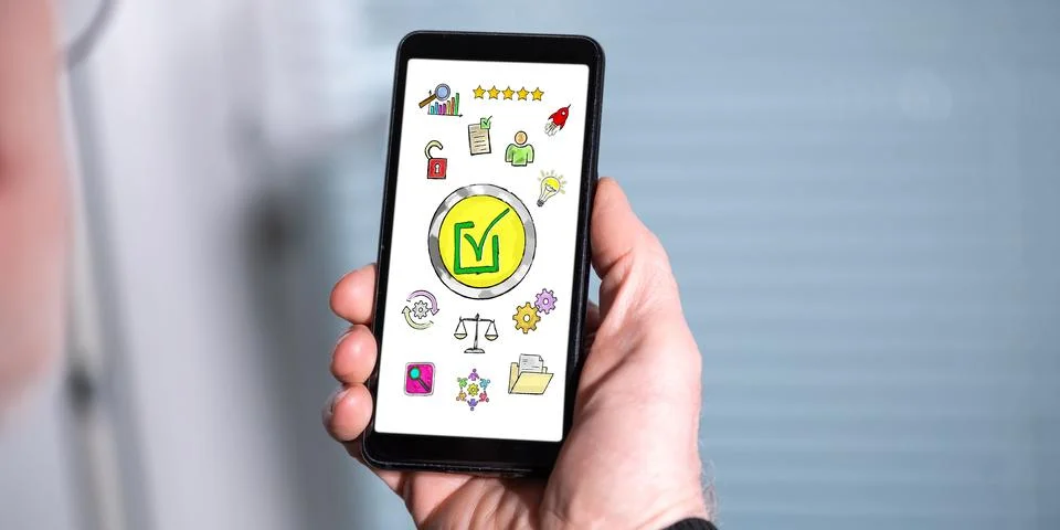 Validation concept on a smartphone Stock Photos
