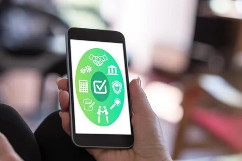 Validation concept on a smartphone Foto stock