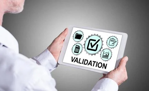Validation concept on a tablet Stock Photos