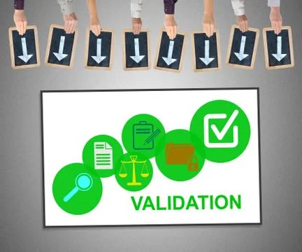Validation concept on a whiteboard Stock Photos