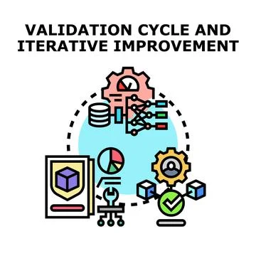 Validation cycle and iterative improvement process concept Illustrazione stock