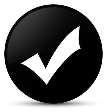 Validation icon black round button Stock Illustration