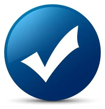 Validation icon blue round button Stock Illustration