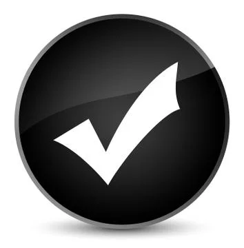 Validation icon elegant black round button Stock Illustration