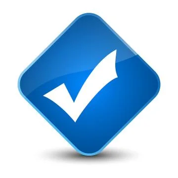 Validation icon elegant blue diamond button Stock Illustration
