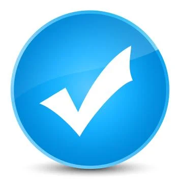 Validation icon elegant cyan blue round button Stock Illustration
