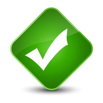 Validation icon elegant green diamond button Stock Illustration