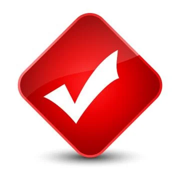 Validation icon elegant red diamond button Stock Illustration