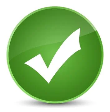 Validation icon elegant soft green round button Stock Illustration