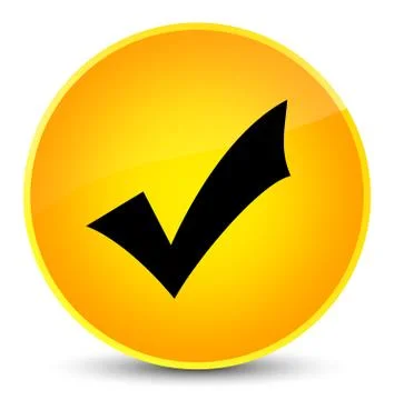 Validation icon elegant yellow round button Stock Illustration