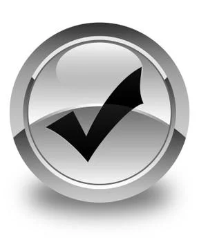 Validation icon glossy white round button Stock Illustration
