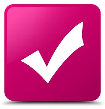 Validation icon pink square button Stock Illustration