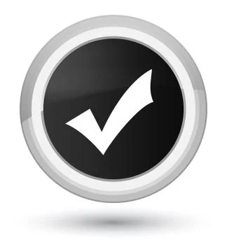 Validation icon prime black round button Stock Illustration
