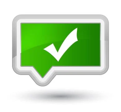 Validation icon prime green banner button Stock Illustration