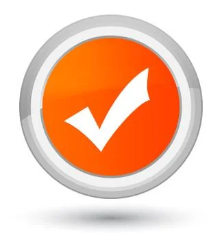 Validation icon prime orange round button Stock Illustration