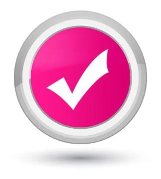 Validation icon prime pink round button Stock Illustration