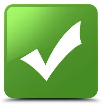 Validation icon soft green square button Stock Illustration