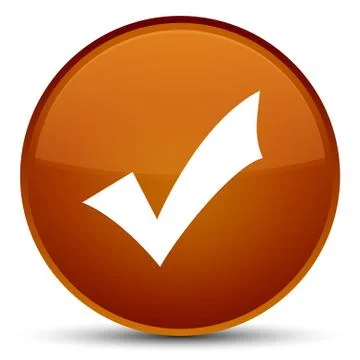 Validation icon special brown round button Stock Illustration