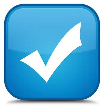 Validation icon special cyan blue square button Stock Illustration